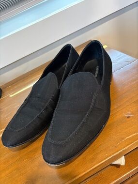 Magnanni Black Men's Slip-On Canvas Loafers
